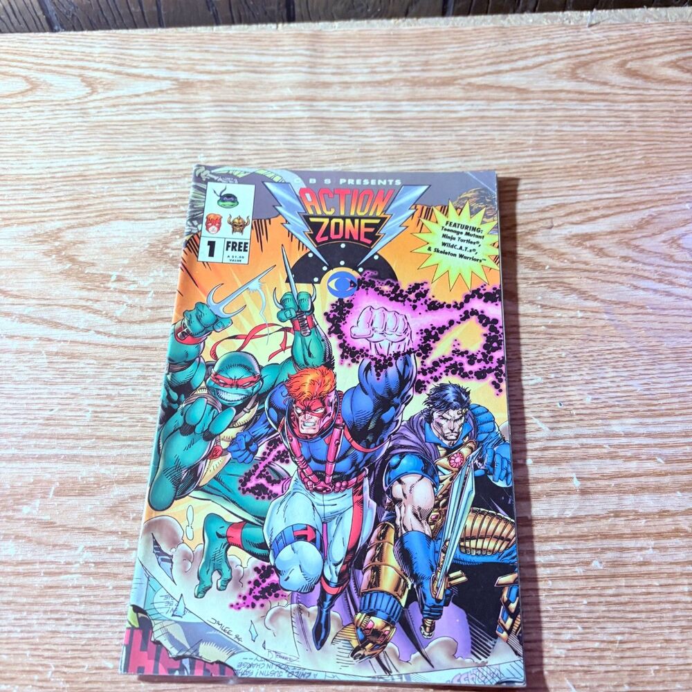 Action Zone #1 (CBS Comics 1994) TMNT, Wildcat, Skeleton Warriors First Printing
